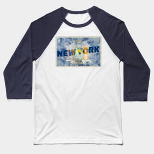 New York State vintage style retro souvenir Baseball T-Shirt